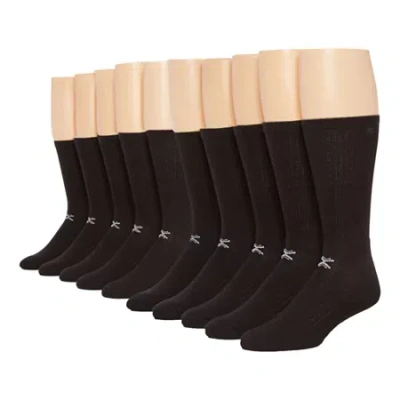 Xersion Quick-dri Mens 10 Pair Crew Socks In Black