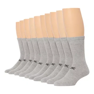 Xersion Quick-dri Mens 10 Pair Crew Socks In Gray