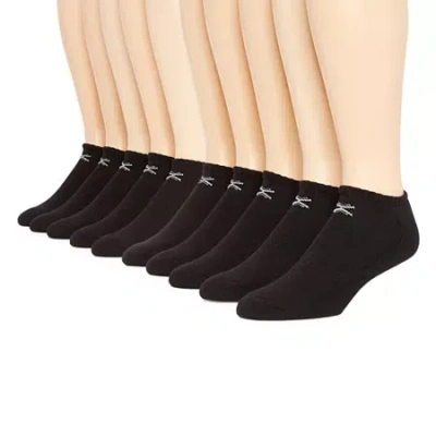 Xersion Quick-dri Mens 10 Pair Low Cut Socks In Black