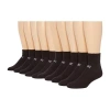 Xersion Quick-dri Mens 10 Pair Quarter Ankle Socks In Black