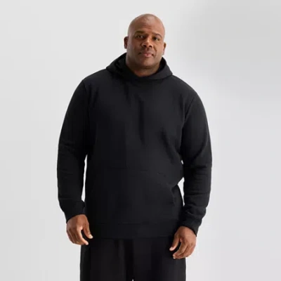 Xersion Quick Dry Cotton Blend Fleece Mens Long Sleeve Fleece Active Big And Tall Hoodie In Black