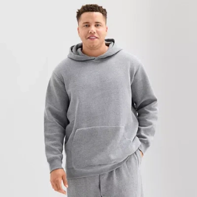 Xersion Quick Dry Cotton Blend Fleece Mens Long Sleeve Fleece Active Big And Tall Hoodie In Gray