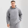 Xersion Quick Dry Cotton Blend Fleece Mens Long Sleeve Fleece Active Hoodie In Gray