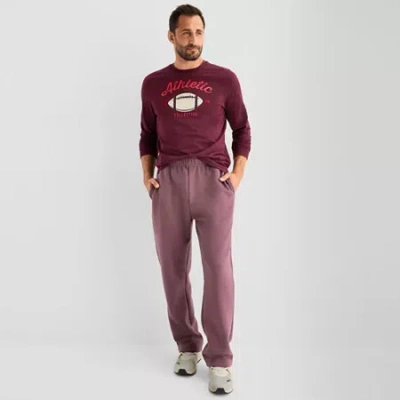 Xersion Quick Dry Cotton Blend Fleece Mens Straight Workout Pant In Purple