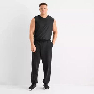 Xersion Quick Dry Cotton Blend Mens Drawstring Waist Regular Fit Big And Tall Fleece Sweatpant In Black