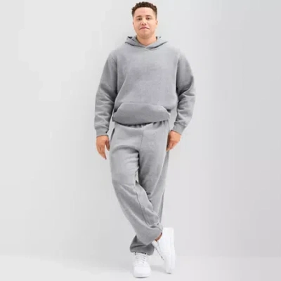 Xersion Quick Dry Cotton Blend Mens Drawstring Waist Regular Fit Big And Tall Fleece Sweatpant In Gray