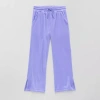 Xersion Ribbed Velour Little & Big Kid Girls Mid Rise Straight Regular Fit Pull-on Pant In Purple