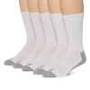 Xersion Running Mens 5 Pair Crew Socks In White