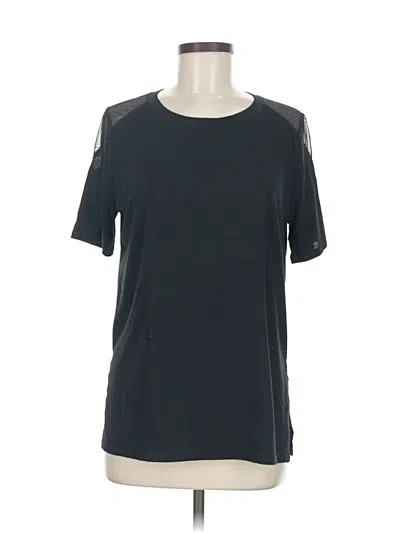 Pre-owned Xersion Short Sleeve Top Black Cold Shoulder Neckline Tops