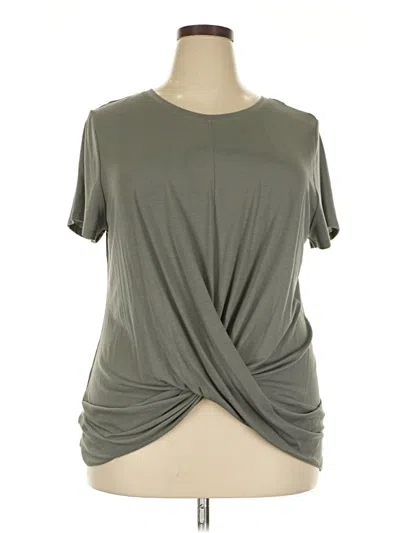 Pre-owned Xersion Short Sleeve Top Gray Cowl Neck Tops