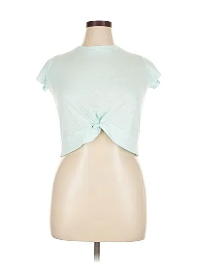 Pre-owned Xersion Short Sleeve Top Green Keyhole Neckline Tops