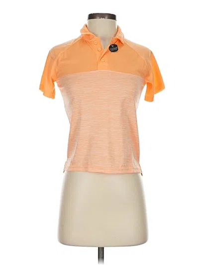Pre-owned Xersion Short Sleeve Top Orange Mock Neckline Tops