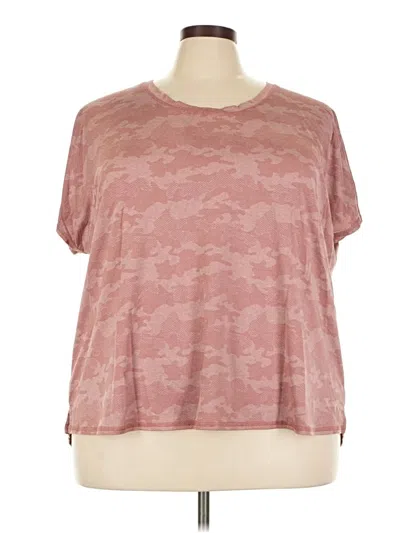 Pre-owned Xersion Short Sleeve Top Pink Crew Neck Tops