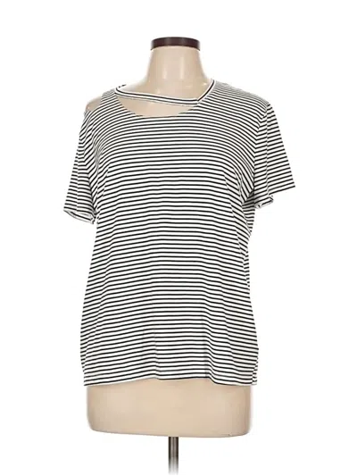 Pre-owned Xersion Short Sleeve Top Silver Cold Shoulder Neckline Tops