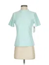Xersion Short Sleeve Top Teal Mock Neckline Tops In Blue