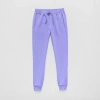 Xersion Super Soft Little & Big Kid Girls Cuffed Mid Rise Regular Fit Fleece Jogger Pant In Purple