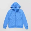 Xersion Super Soft Little & Big Kid Girls Long Sleeve Fleece Zipper Active Hoodie In Blue