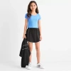 Xersion Super Soft Little & Big Kid Girls Mid Rise Fleece Skort In Black