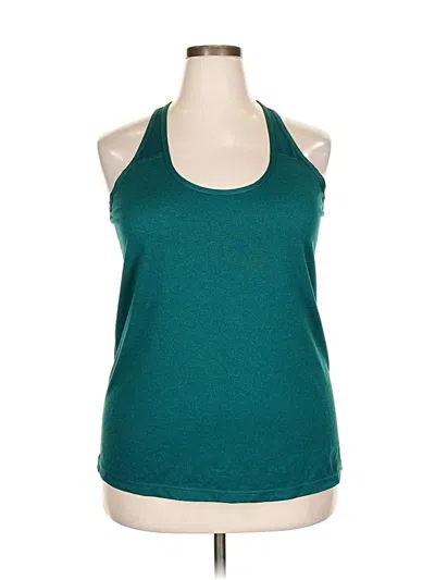 Pre-owned Xersion Tank Top Teal Halter Neckline Tops In Blue