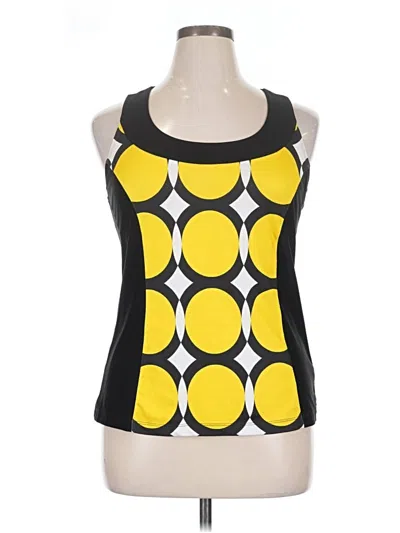 Pre-owned Xersion Tank Top Yellow Square Neckline Tops