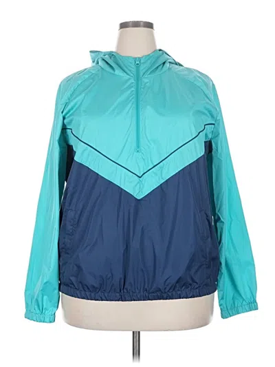 Pre-owned Xersion Windbreaker Jacket In Teal