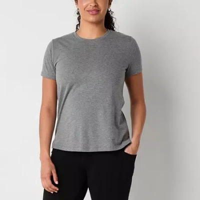 Xersion Womens 2 Pack Cotton Crew Neck Short Sleeve T-shirt In Black