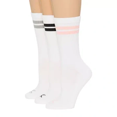 Xersion Womens 3 Pair Crew Socks In White
