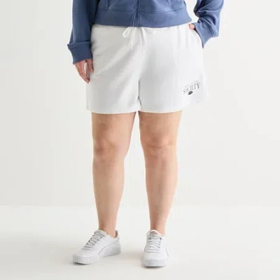 Xersion Womens 4" Plus French Terry Active Pull-on Short In White