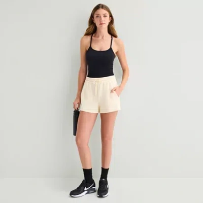 Xersion Womens 4" Stretch Fabric Workout Shorts In White