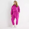 Xersion Womens Classic French Terry Jogger Pant Plus In Pink