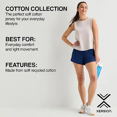 Xersion Womens Cotton Crew Neck Short Sleeve T-shirt In Brown