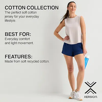 Xersion Womens Cotton Crew Neck Short Sleeve T-shirt In Purple