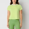 Xersion Womens Crew Neck Short Sleeve Active T-shirt In Green