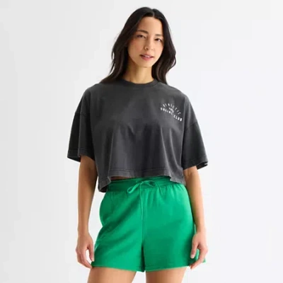 Xersion Womens Crew Neck Short Sleeve Active T-shirt In Black