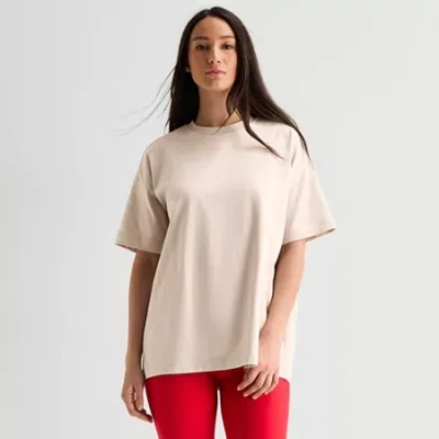 Xersion Womens Crew Neck Short Sleeve Active T-shirt In Neutral