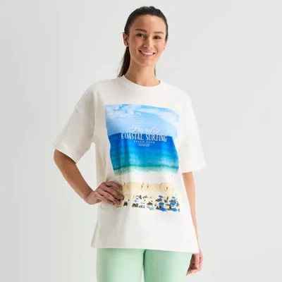 Xersion Womens Crew Neck Short Sleeve Active T-shirt In White