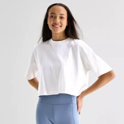 Xersion Womens Crew Neck Short Sleeve Active T-shirt In White
