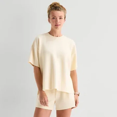 Xersion Womens Crew Neck Short Sleeve Active T-shirt In Yellow