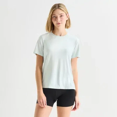 Xersion Womens Crew Neck Short Sleeve Quick Dry Active T-shirt In Blue