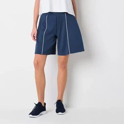 Xersion Womens Double Knit Jort In Blue