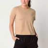 Xersion Womens Everyday Crew Neck Short Sleeve T-shirt Tall In Brown