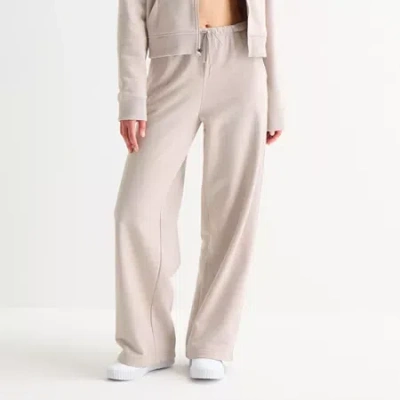 Xersion Womens French Terry Wide Leg Mid Rise Regular Fit Active Pull-on Pant In Neutral