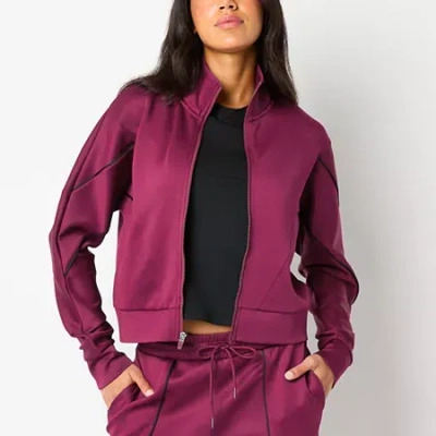 Xersion Womens Lightweight Knit Track Jacket In Red