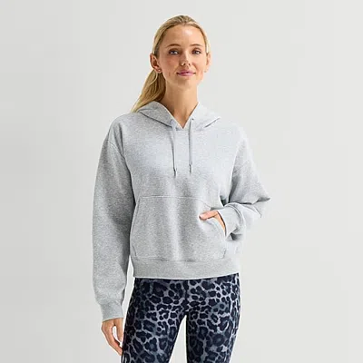 Xersion Womens Long Sleeve Active Hoodie In Gray