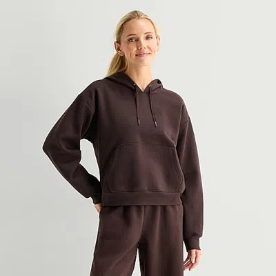 Xersion Womens Long Sleeve Active Tall Hoodie In Brown