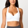 Xersion Womens Low Support Seamless Cross Back Sports Bra In White