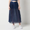 Xersion Womens Mesh Pleated Skirt In Blue