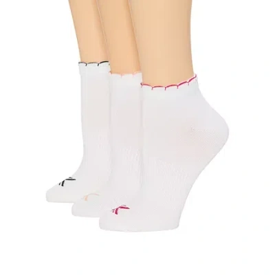 Xersion Womens Multi-pack 3 Pair Low Cut Socks In White