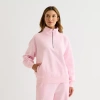 Xersion Womens Oversized Super Soft Fleece Half Zip Pullover Tall In Pink