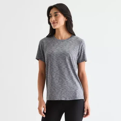 Xersion Womens Performance Crew Neck Short Sleeve T-shirt In Black